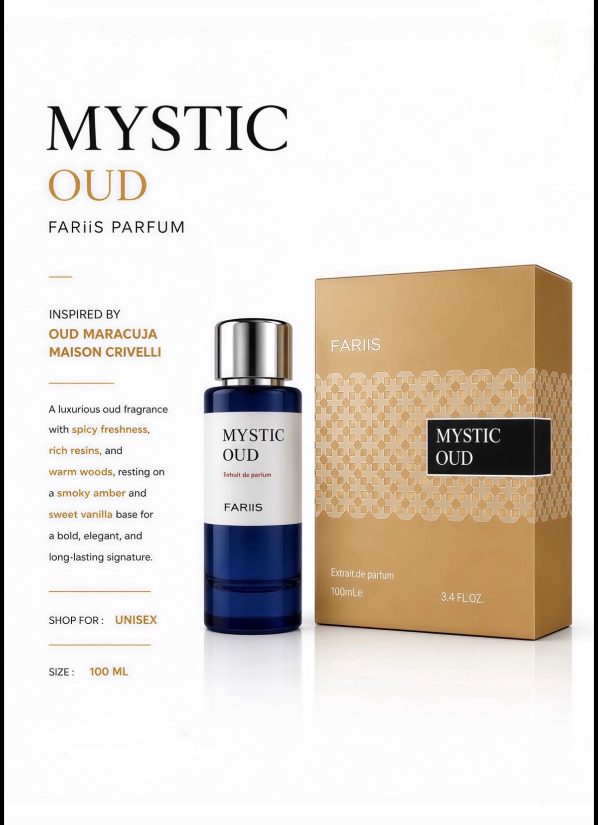MYSTIC OUD Extrait De Parfum – 100 ml