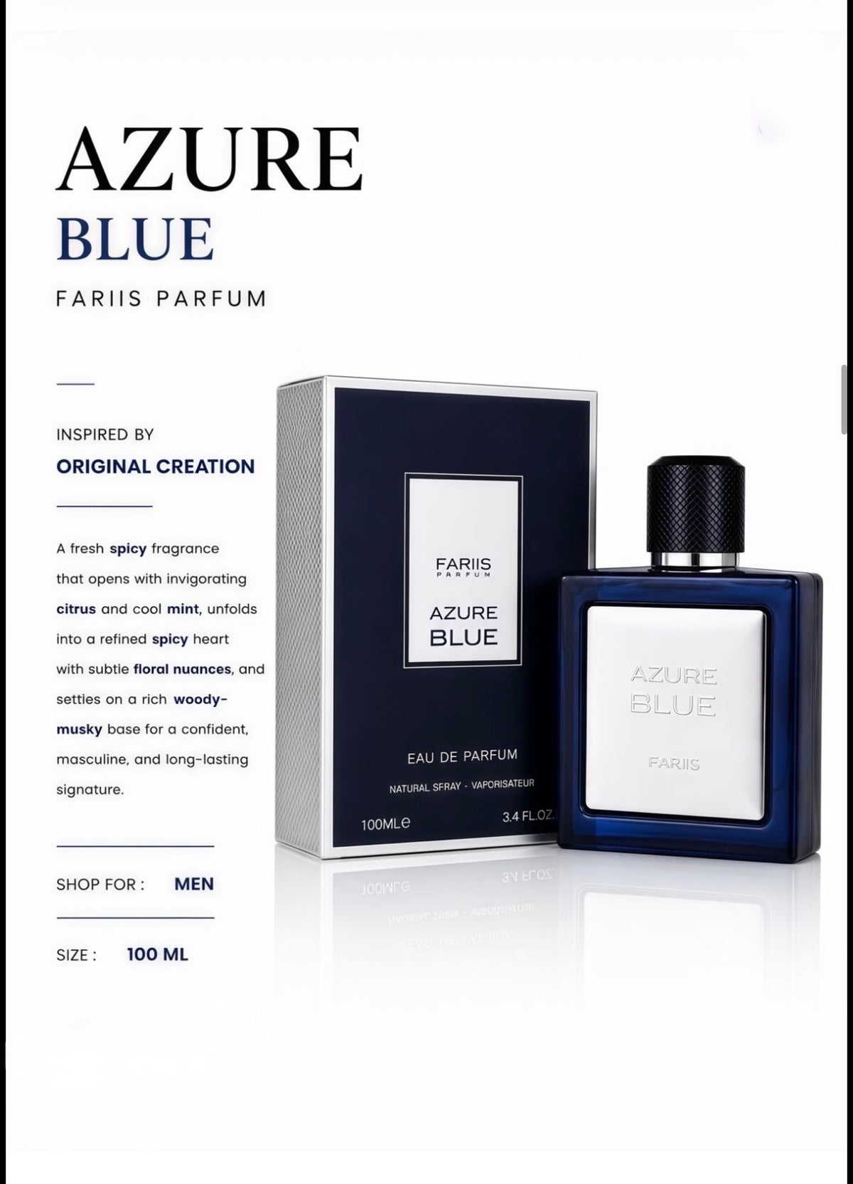 AZURE BLUE Eau De Parfum – 100 ml
